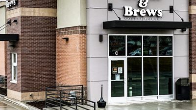 Outside view of a Beans and Brews coffee house