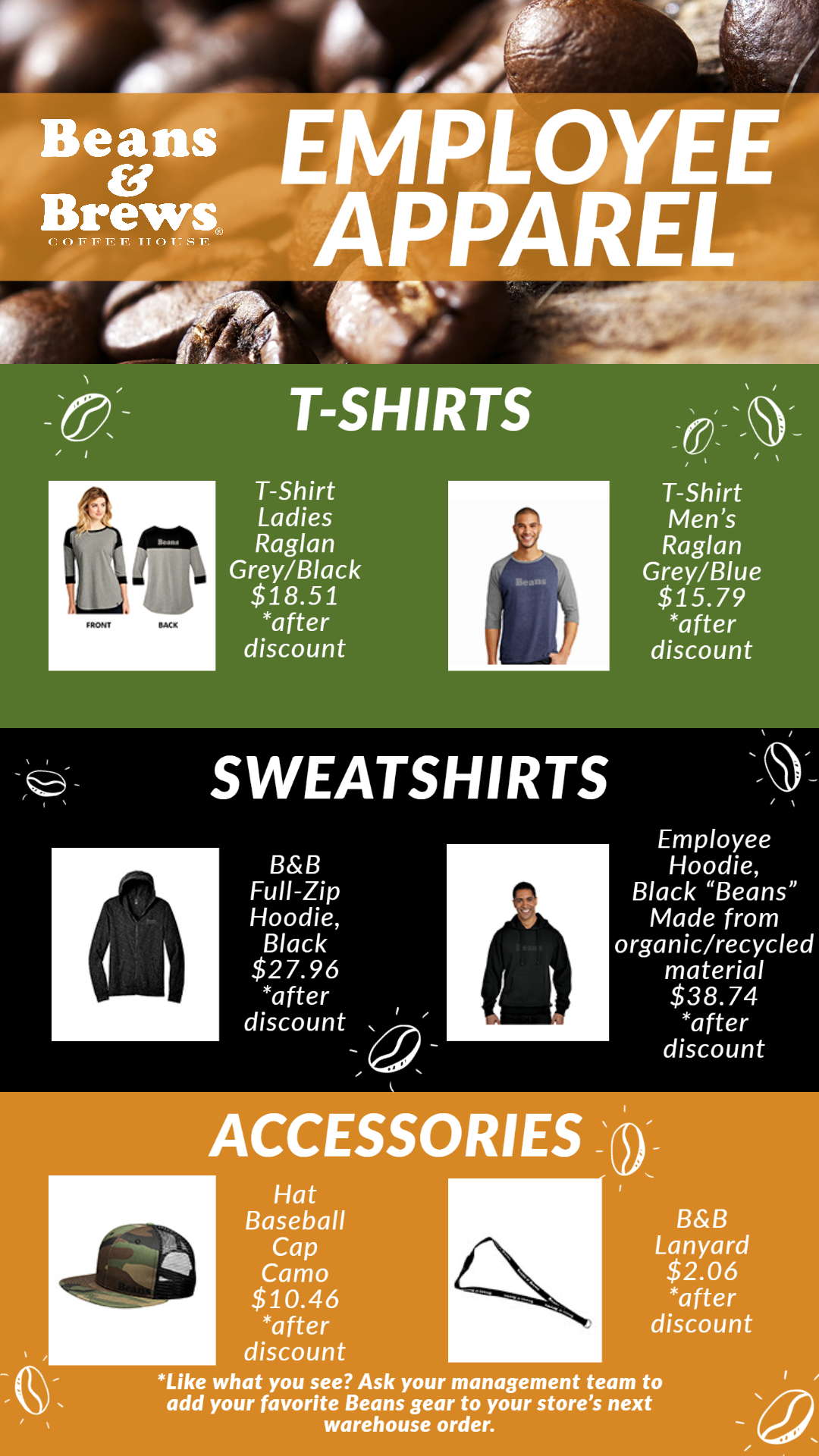 Employee Apparel Beans & Brews