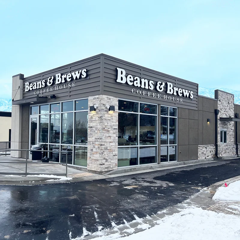 Exterior photo of Lindon Beans and Brews