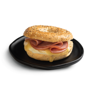 B Everything - Everything Bagel, Egg, Ham, and Pepper Jack Cheese