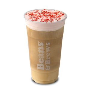 Frozen White Mocha or Sweet Cream Latte with Strawberry Rose Soft Top