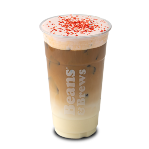 Iced White Mocha or Sweet Cream Latte with Strawberry Rose Soft Top